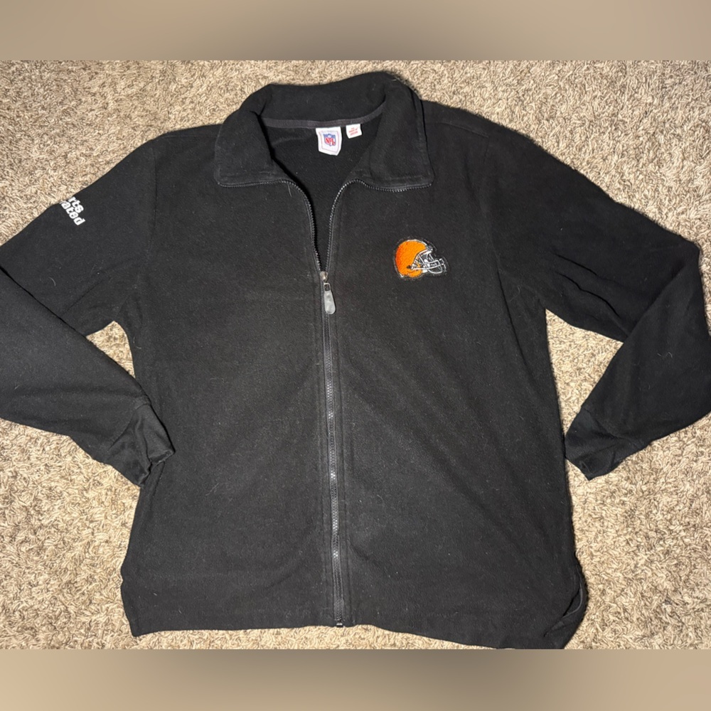 NFL Black Jacket with Orange Cleveland Browns Helmet Logo